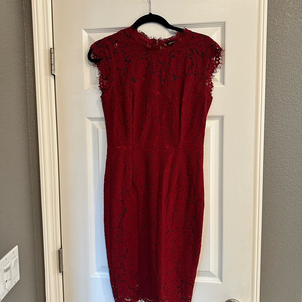 Elegant Red Lace Dress